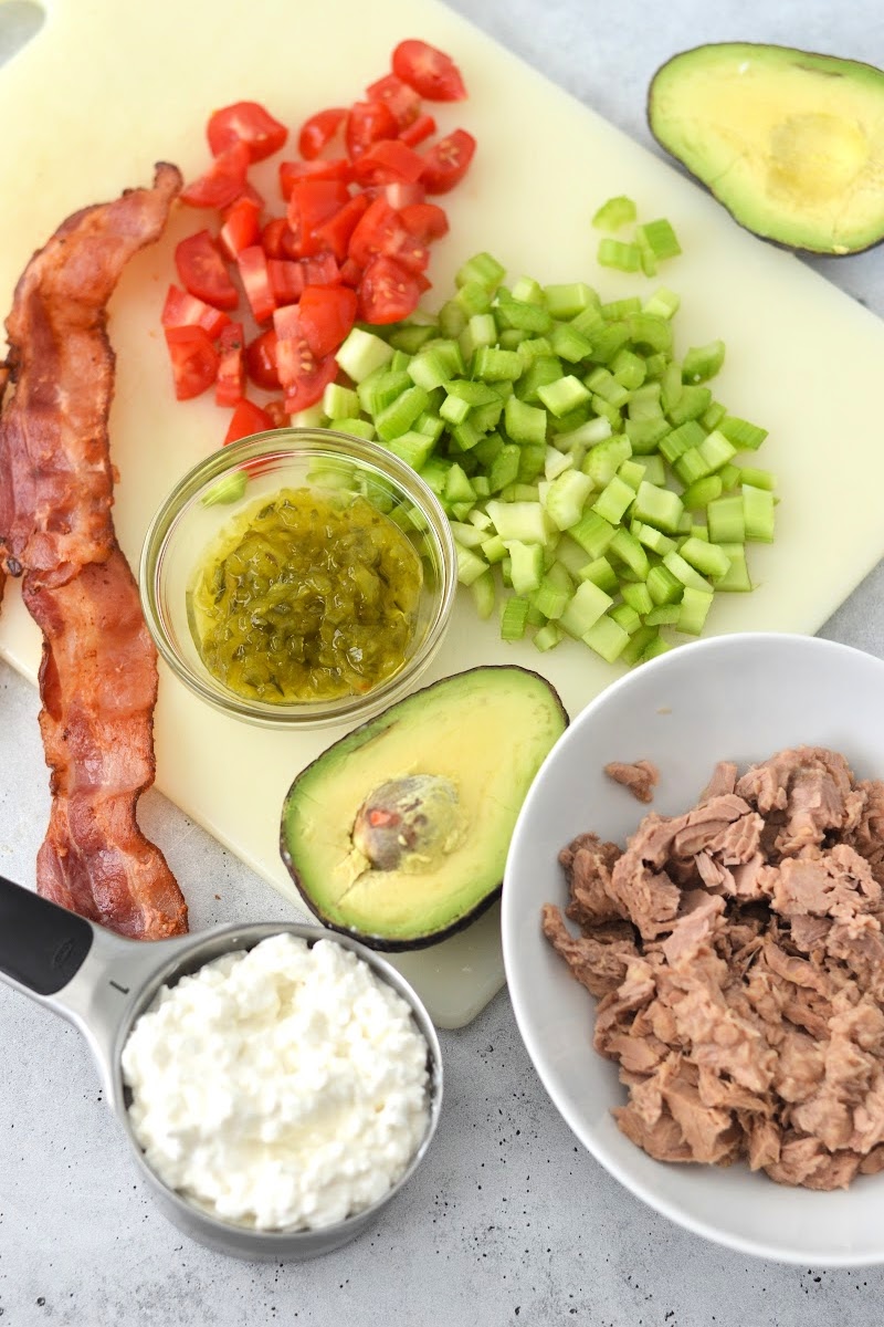 Low-Carb Cottage Cheese Tuna Salad Ingredients
