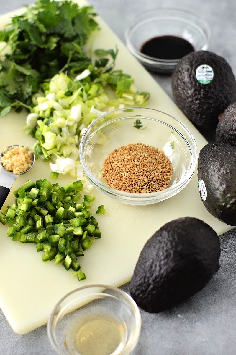 Low-carb Asian Guacamole Ingredients