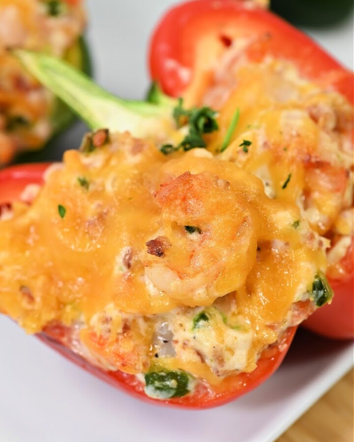 Keto Popper Shrimp Stuffed Peppers