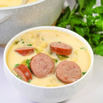Keto Creamy Kielbasa and Cauliflower Soup
