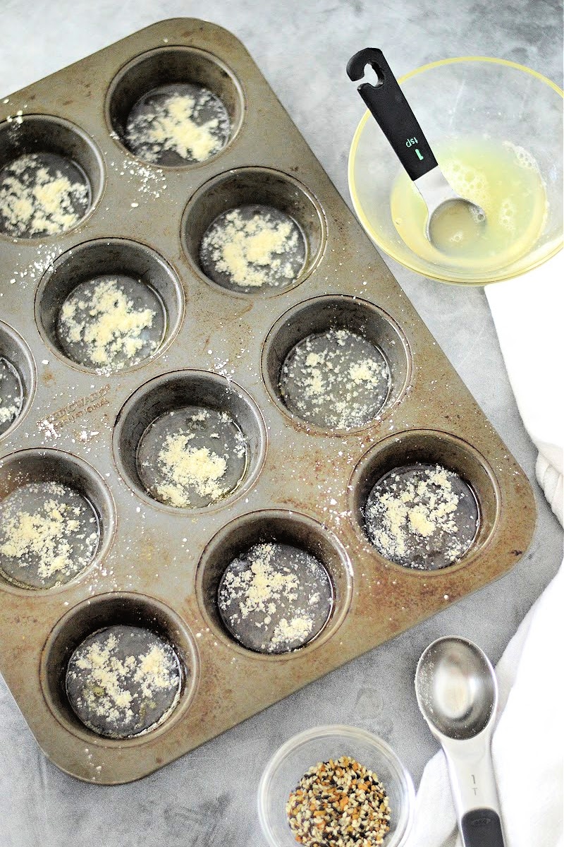 Keto Zero Net Carb Chips Unbaked in a muffin tin