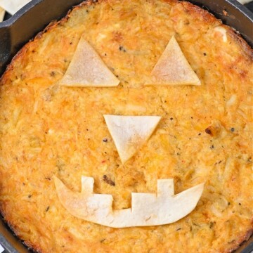 Keto Jack O Lantern Buffalo Chicken Dip