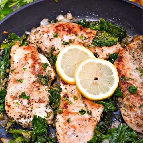 Keto Chicken Piccata Skillet