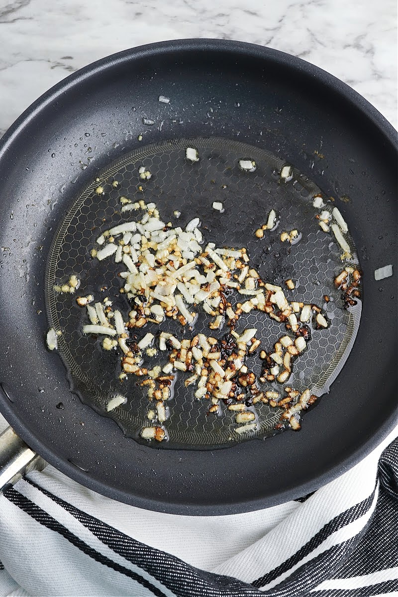 sauteeing garlic