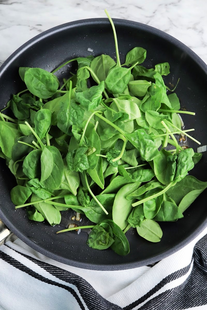 Spinach in a skillet