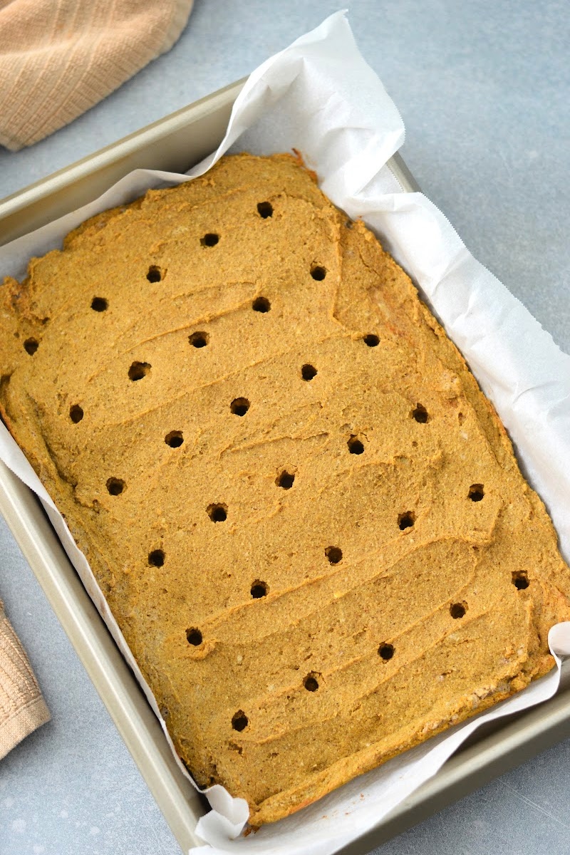 Poking holes into the cake