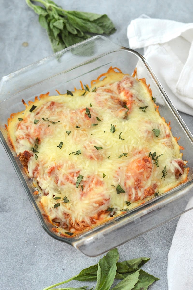 Keto Chicken Nugget Parmesan Casserole