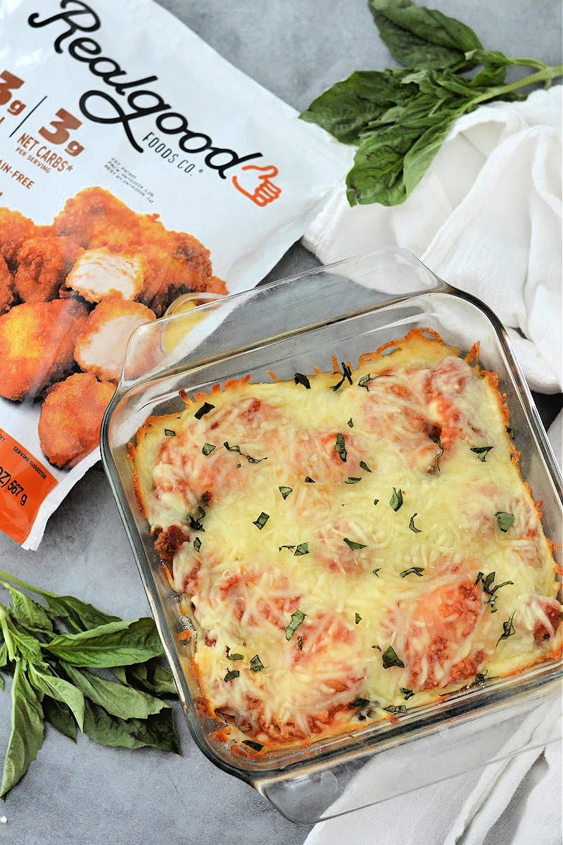 Keto Chicken Nugget Parmesan Casserole