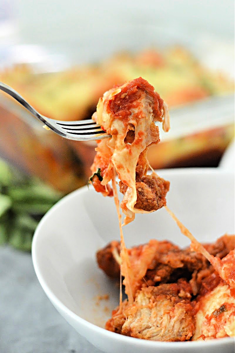 Keto Chicken Nugget Parmesan Casserole