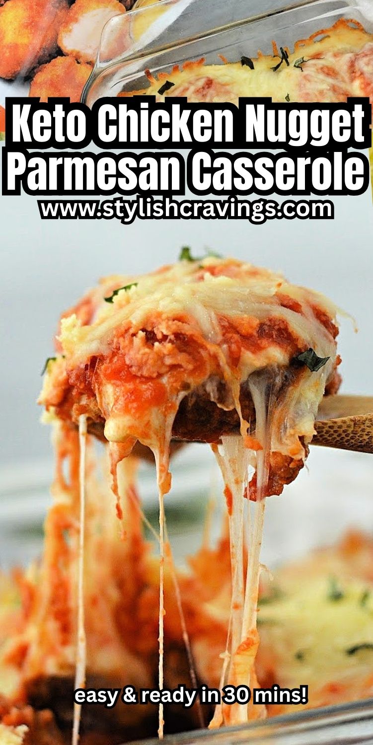 Keto Chicken Nugget Parmesan Casserole