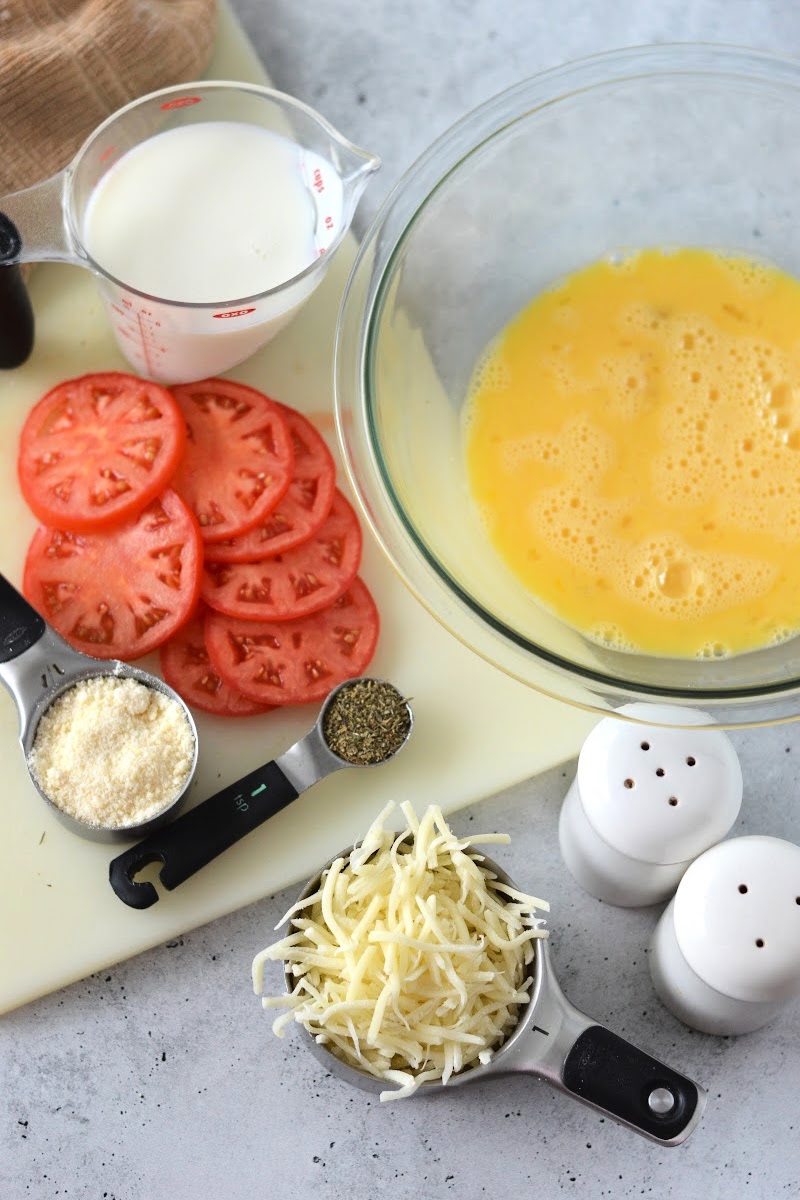 Low Carb Crustless Tomato Quiche Ingredients