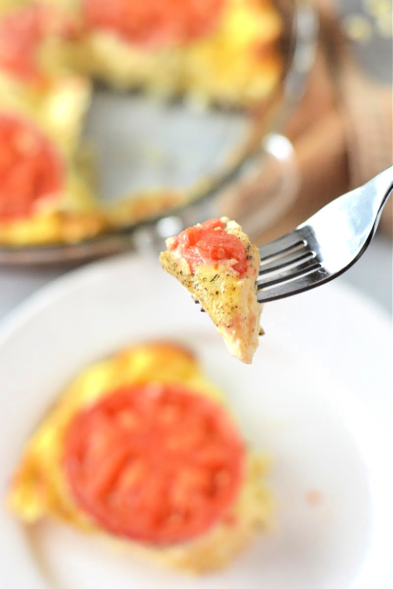Low Carb Crustless Tomato Quiche