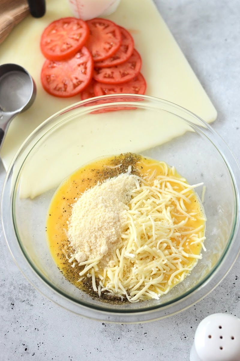 Mixing the egg mixture ingredients together