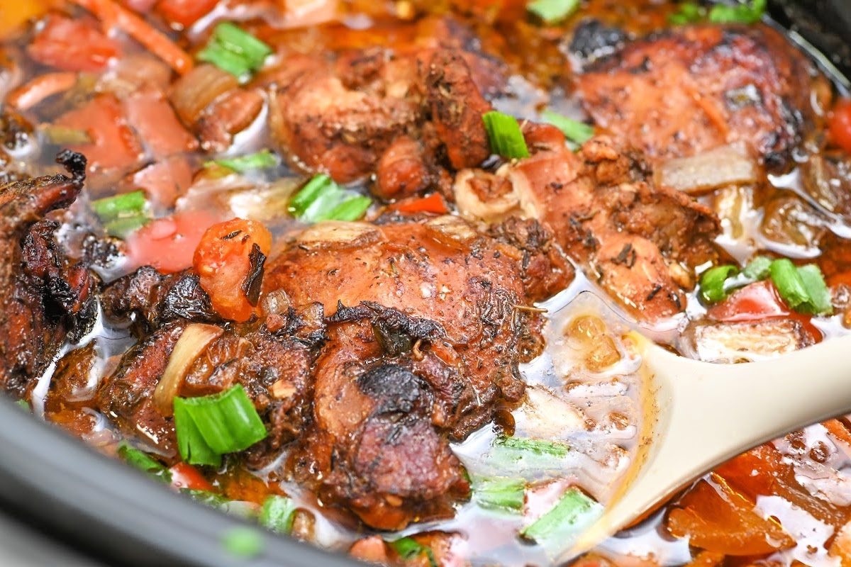 Keto Slow Cooker Brown Stew Chicken