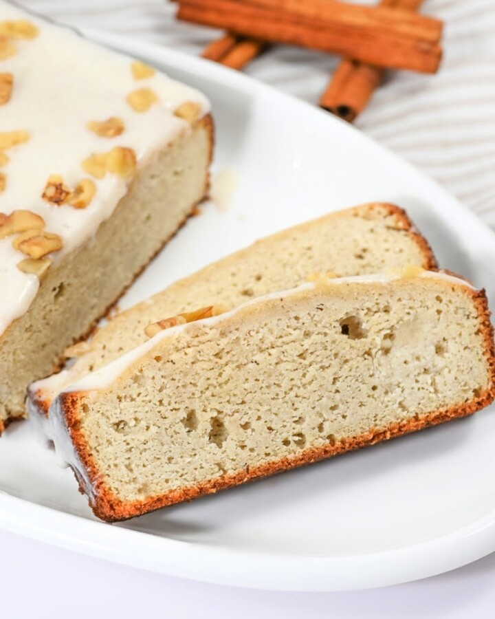 Keto Eggnog Bread With Icing
