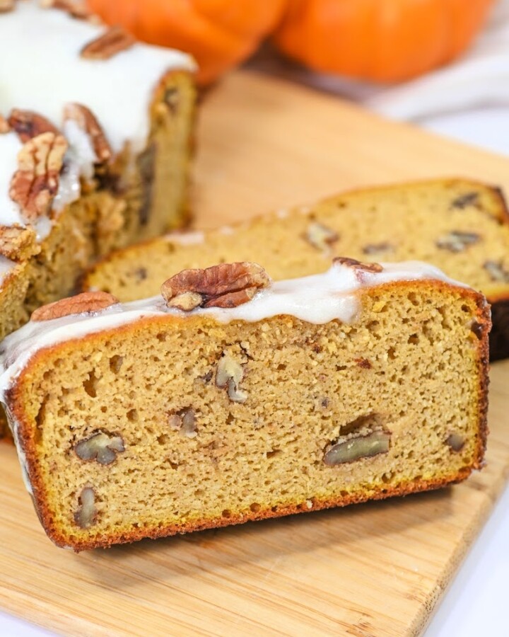 Keto Pumpkin Pecan Gingerbread Loaf