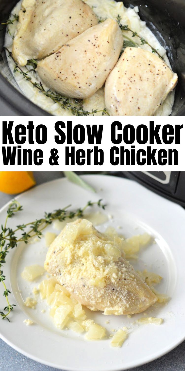 Keto Slow Cooker Wine and Herb Chicken