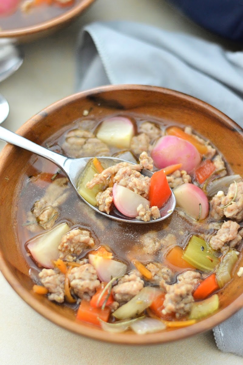 Keto Sausage and Veggie Soup