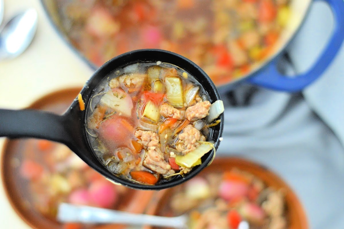 Keto Sausage and Veggie Soup