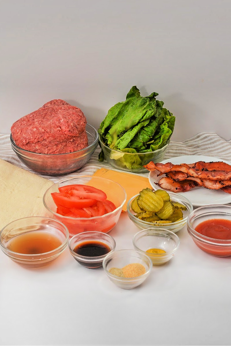 Keto Bacon Cheeseburger Burritos Ingredients