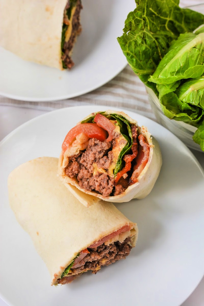 Keto Bacon Cheeseburger Burritos