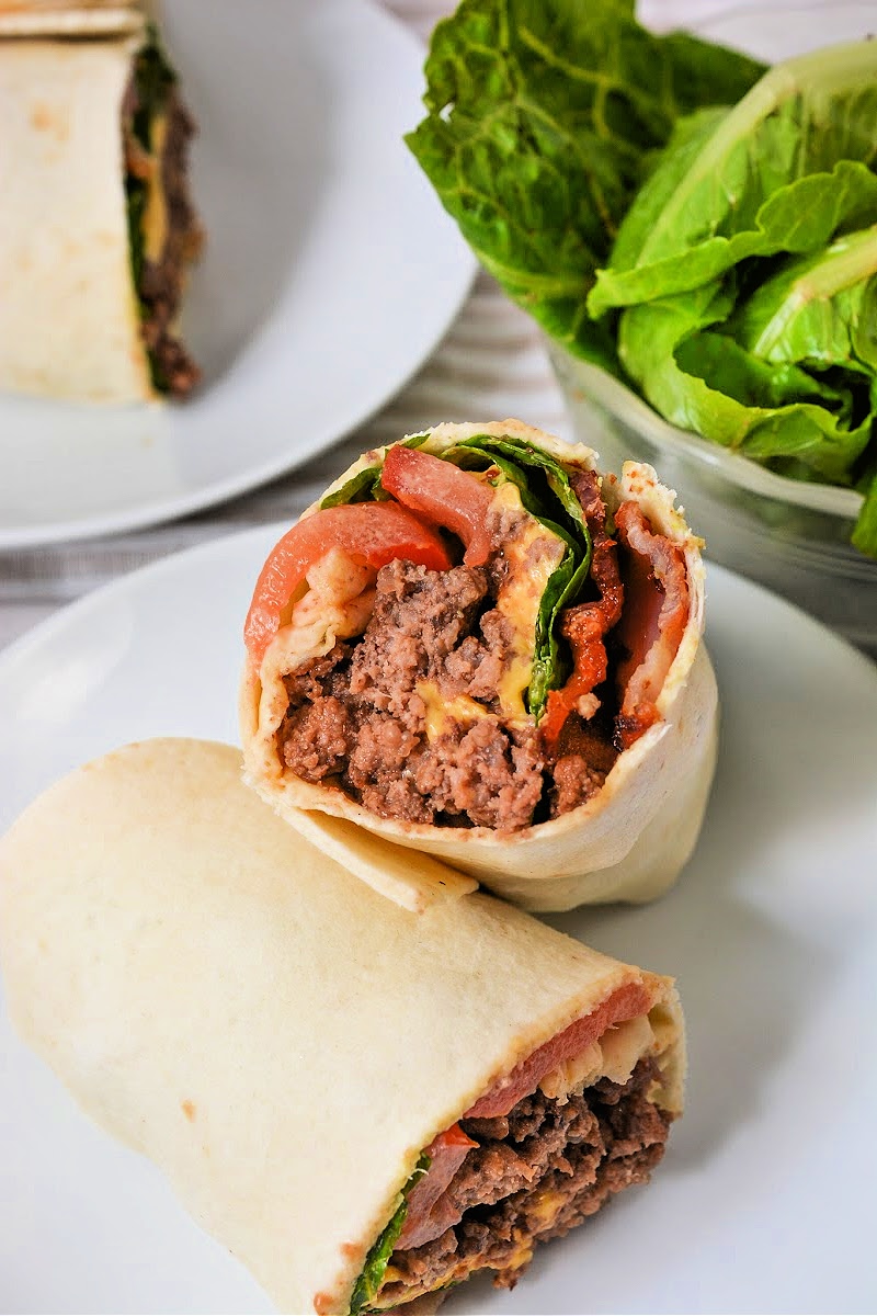 Keto Bacon Cheeseburger Burritos