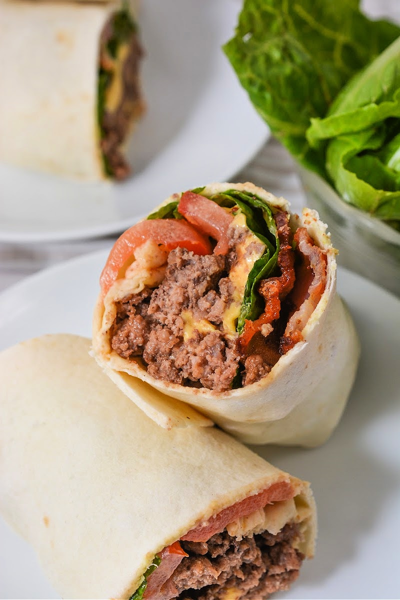 Keto Bacon Cheeseburger Burritos