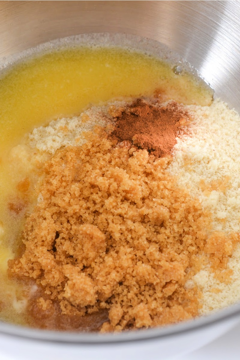 Mixing the crumble topping