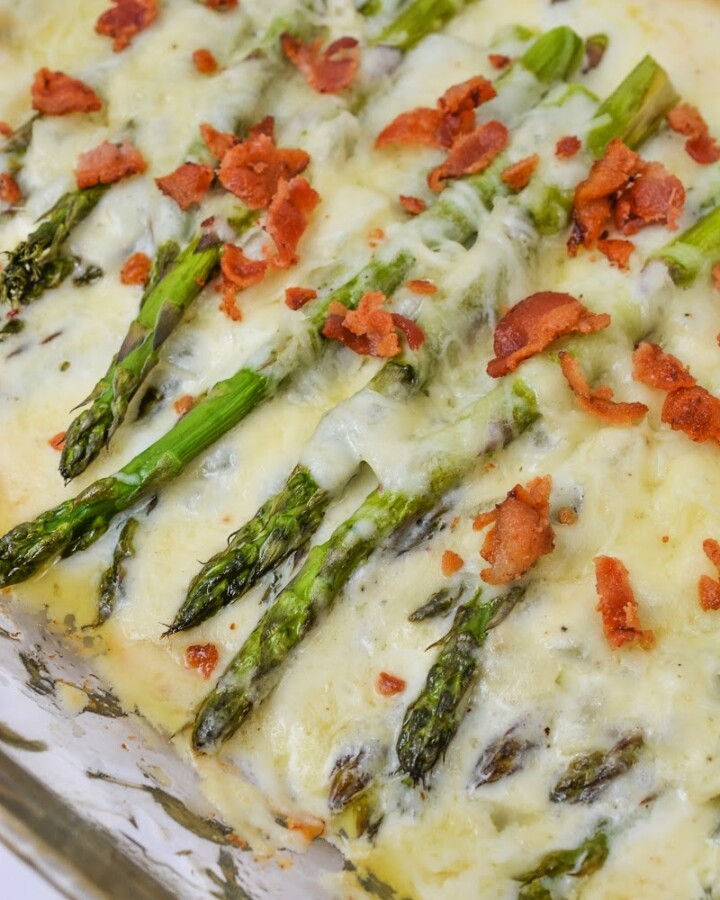 Keto Baked Au Gratin Asparagus