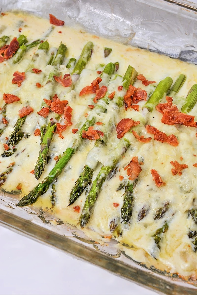Keto Baked Au Gratin Asparagus