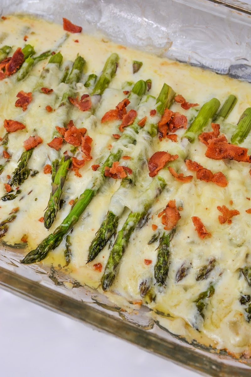 Keto Baked Au Gratin Asparagus