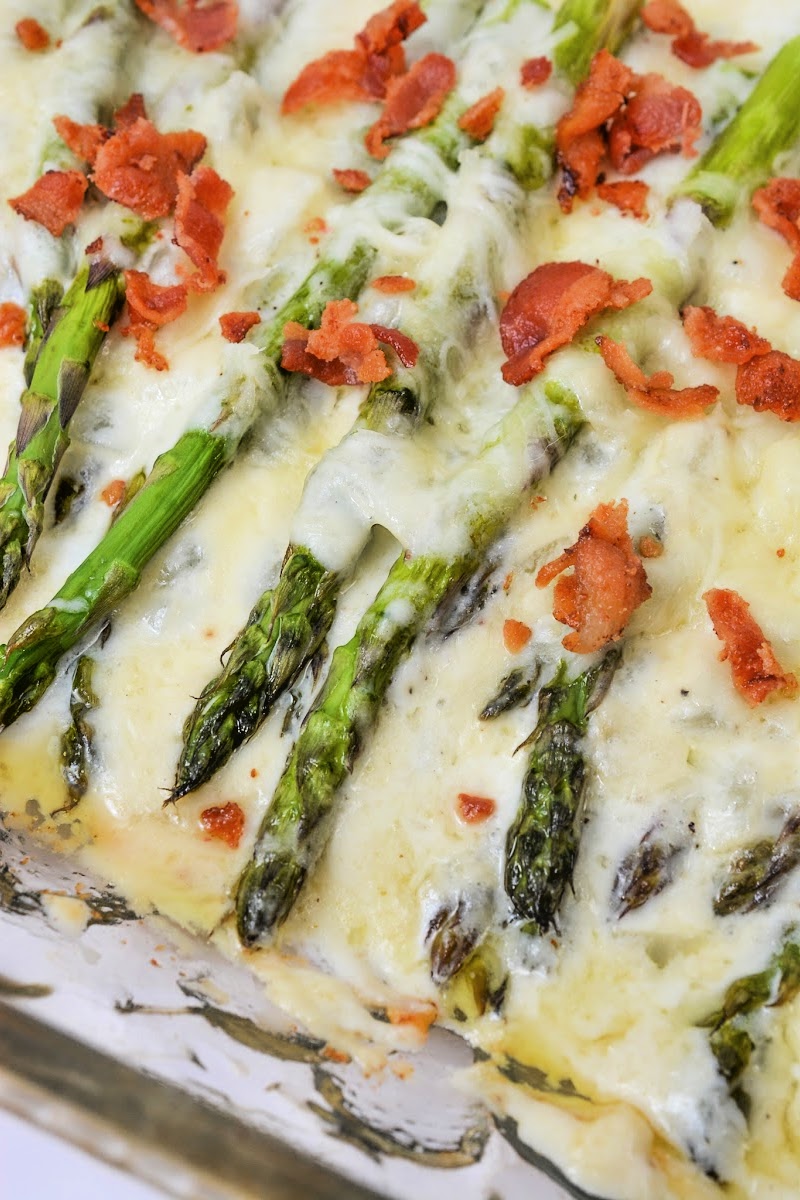 Keto Baked Au Gratin Asparagus