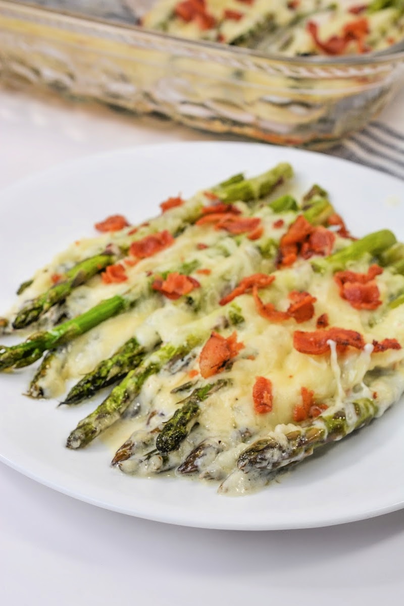 Keto Baked Au Gratin Asparagus