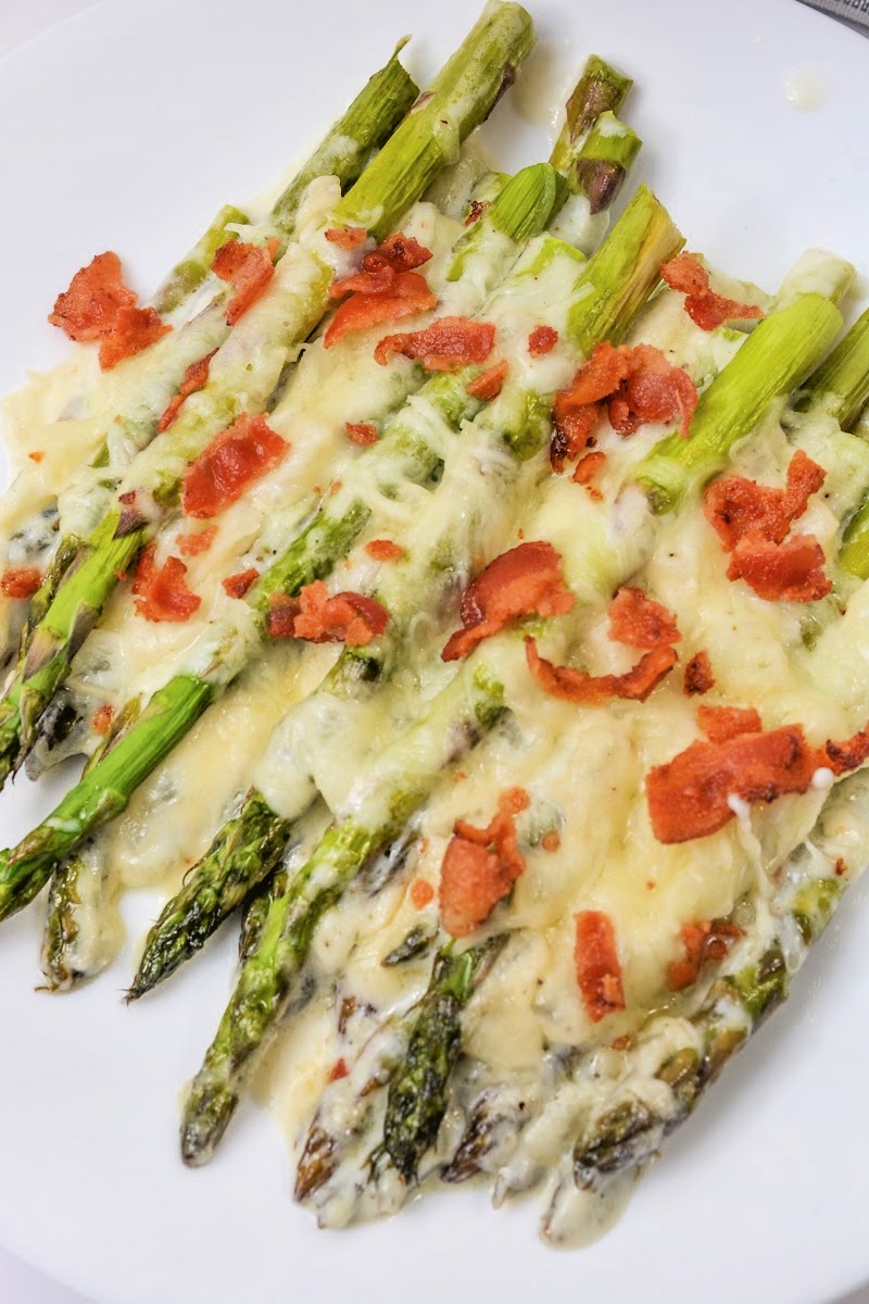 Keto Baked Au Gratin Asparagus