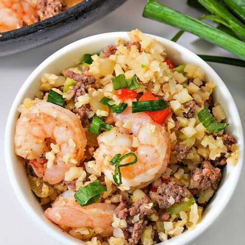 Keto Seafood Dirty Rice