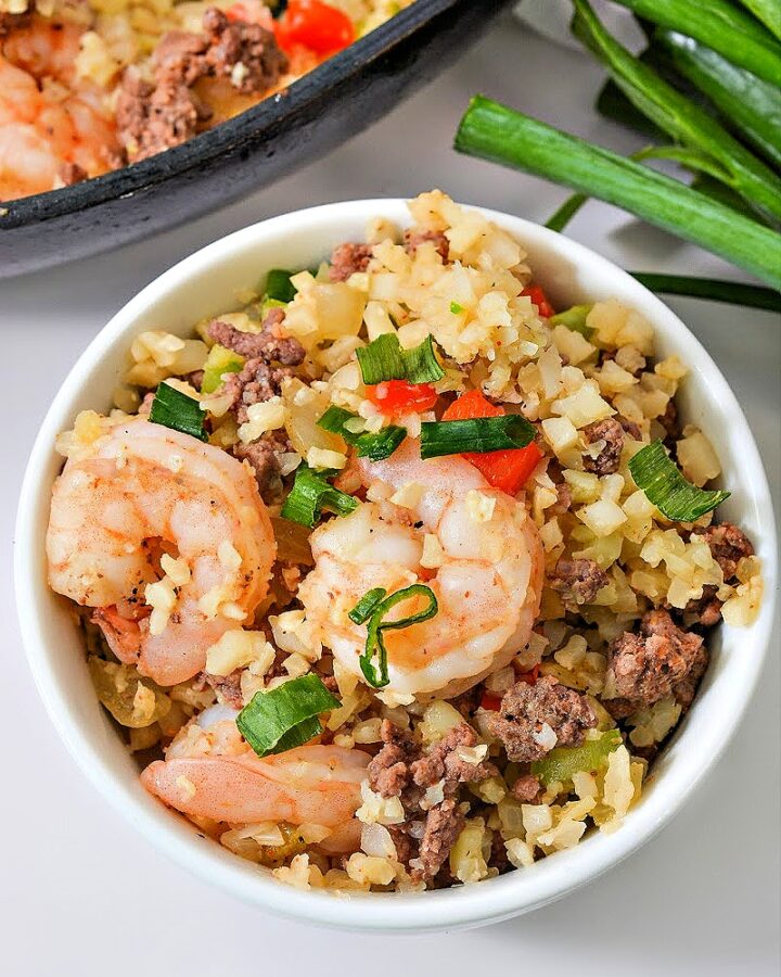 Keto Seafood Dirty Rice
