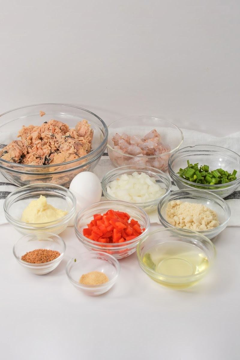 Keto Cajun Salmon and Shrimp Patties Ingredients