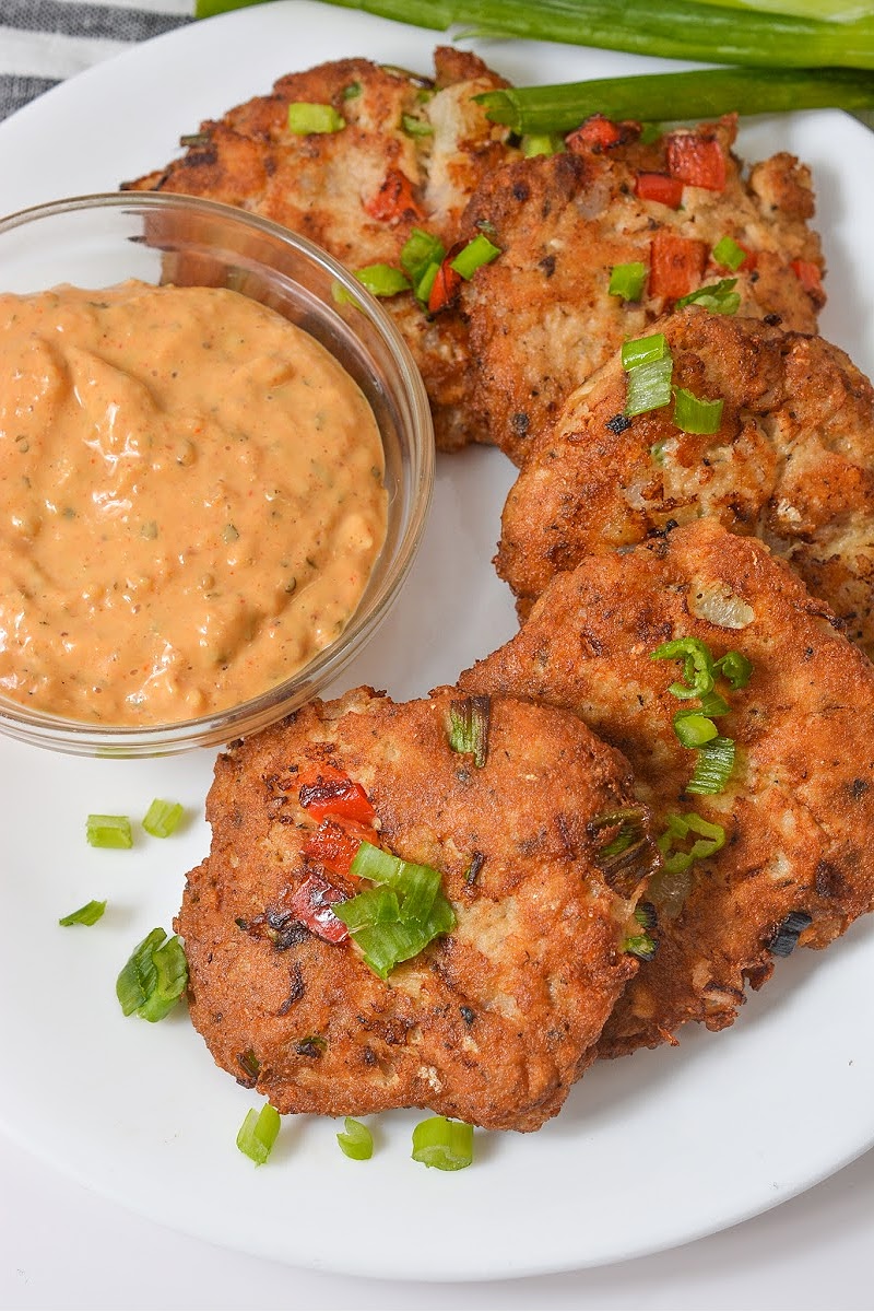 Keto Cajun Salmon and Shrimp Patties