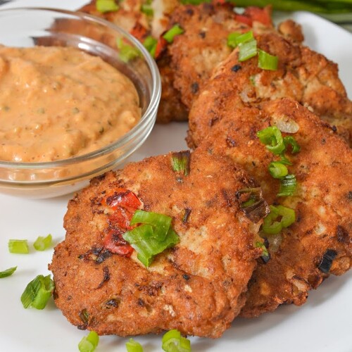 Keto Cajun Salmon and Shrimp Patties