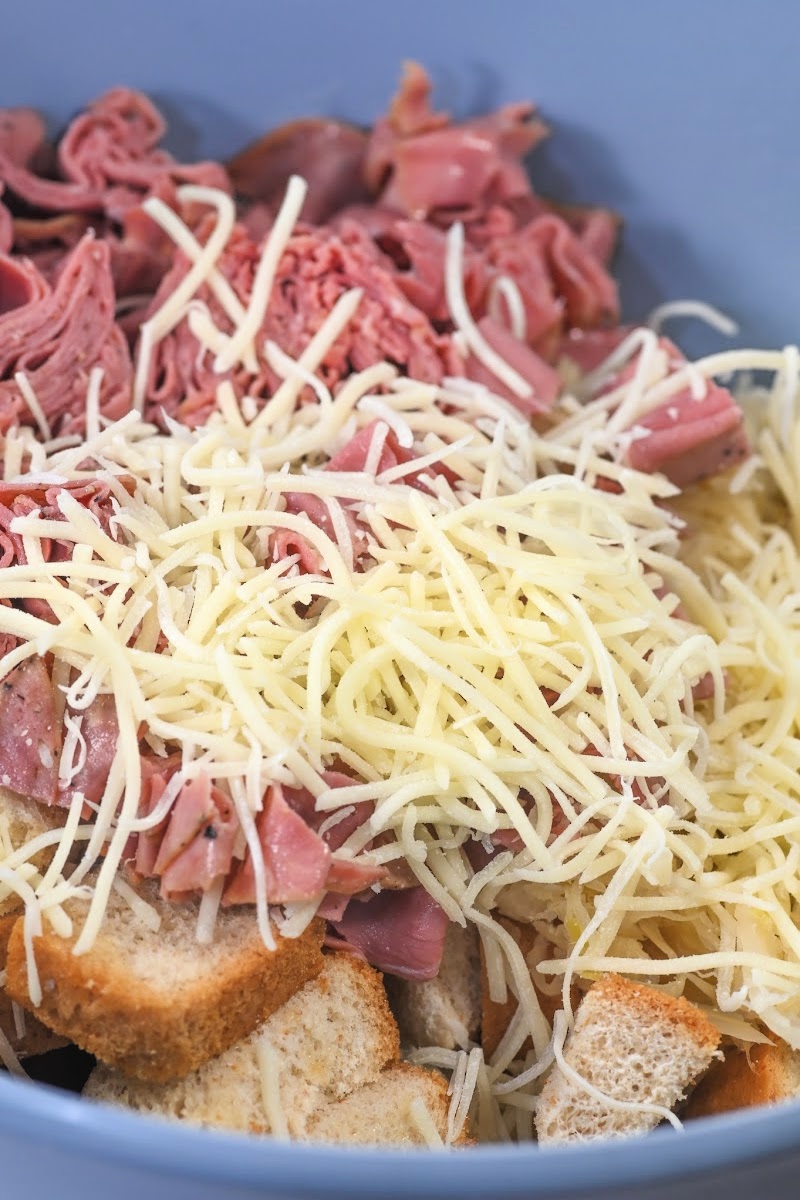 Mixing the ingredients in a bowl