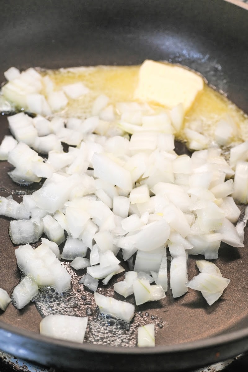 Sauteeing onion and butter