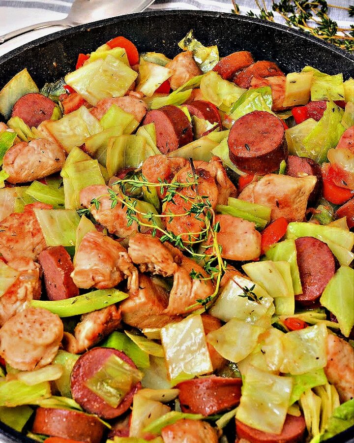 Keto Skillet Honey Garlic Sausage and Chicken