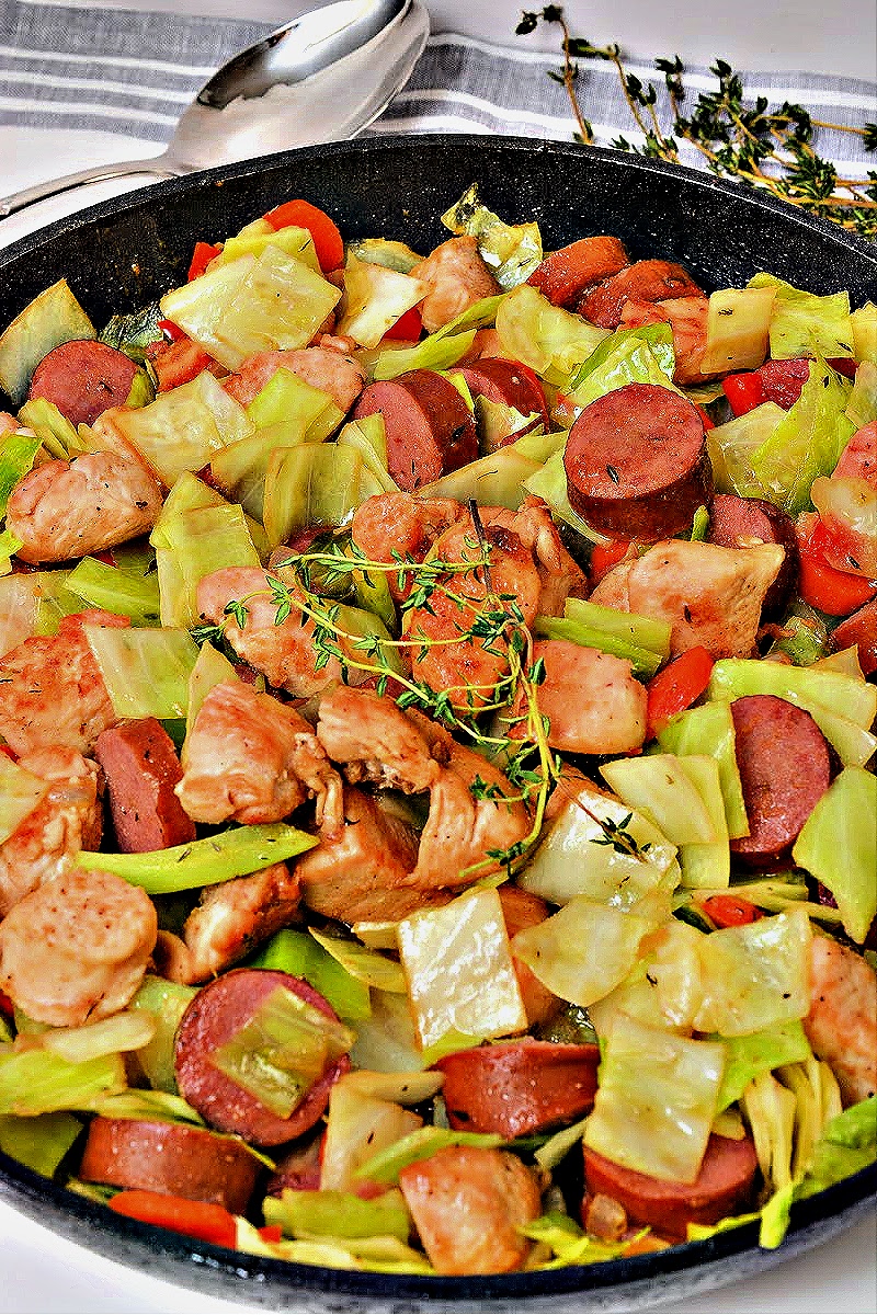 Keto Skillet Honey Garlic Sausage and Chicken