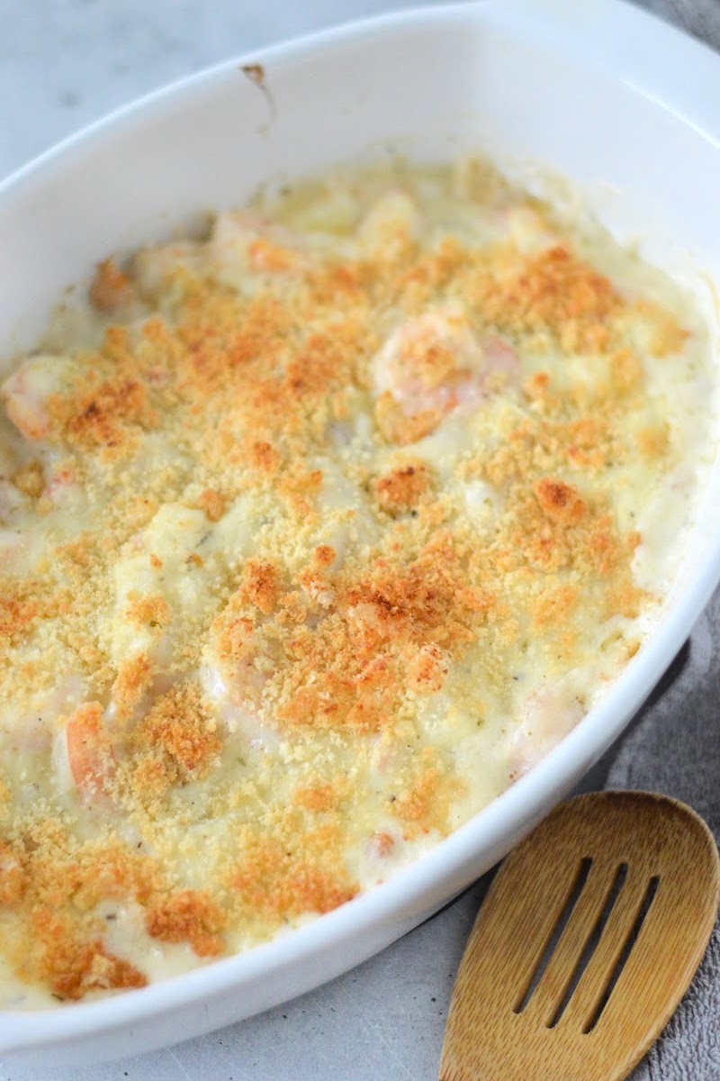 Keto Garlic Shrimp Au Gratin