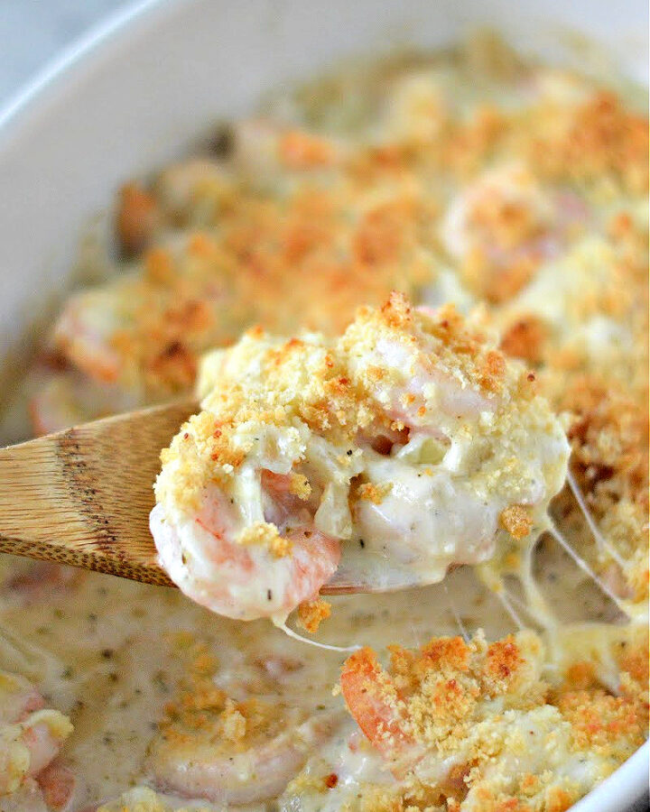 Keto Garlic Shrimp Au Gratin