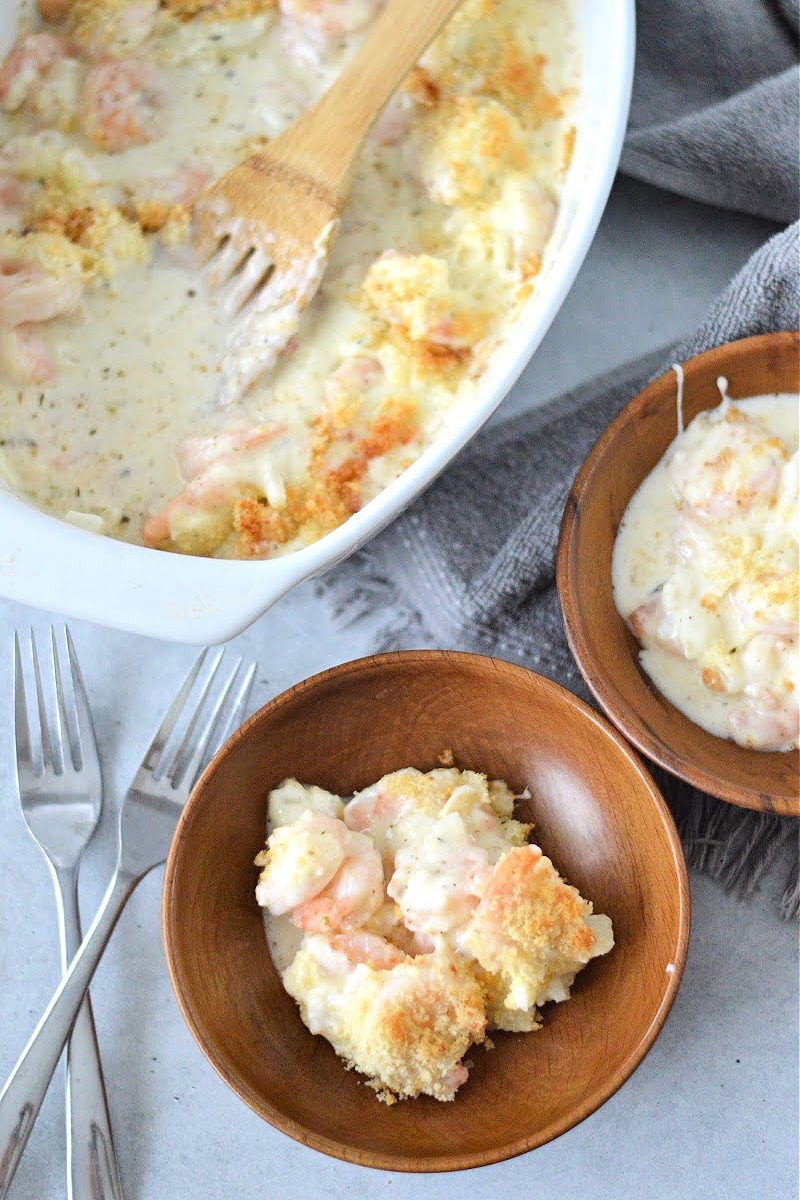 Keto Garlic Shrimp Au Gratin