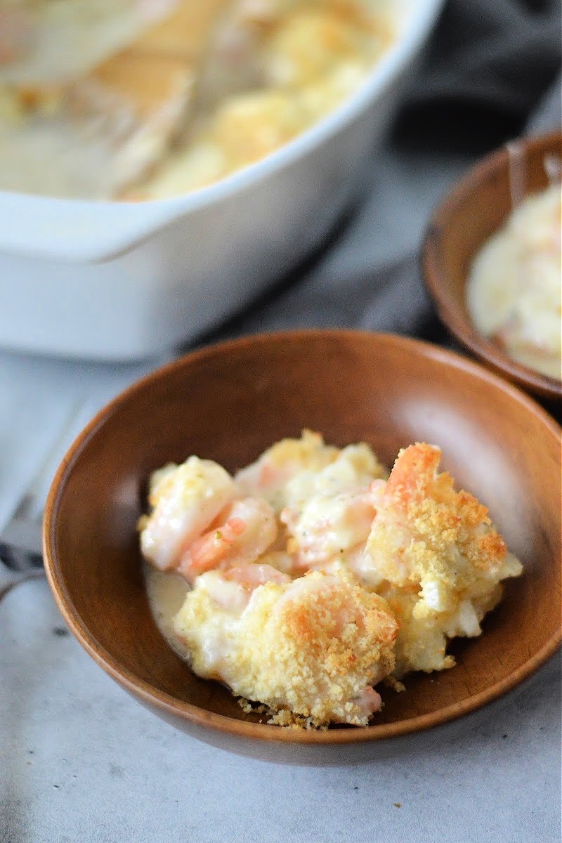 Keto Garlic Shrimp Au Gratin
