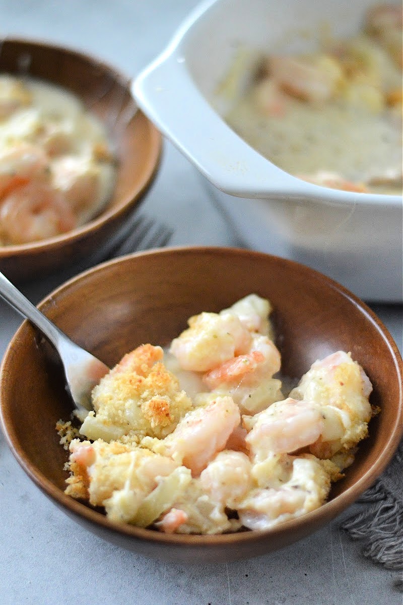 Keto Garlic Shrimp Au Gratin