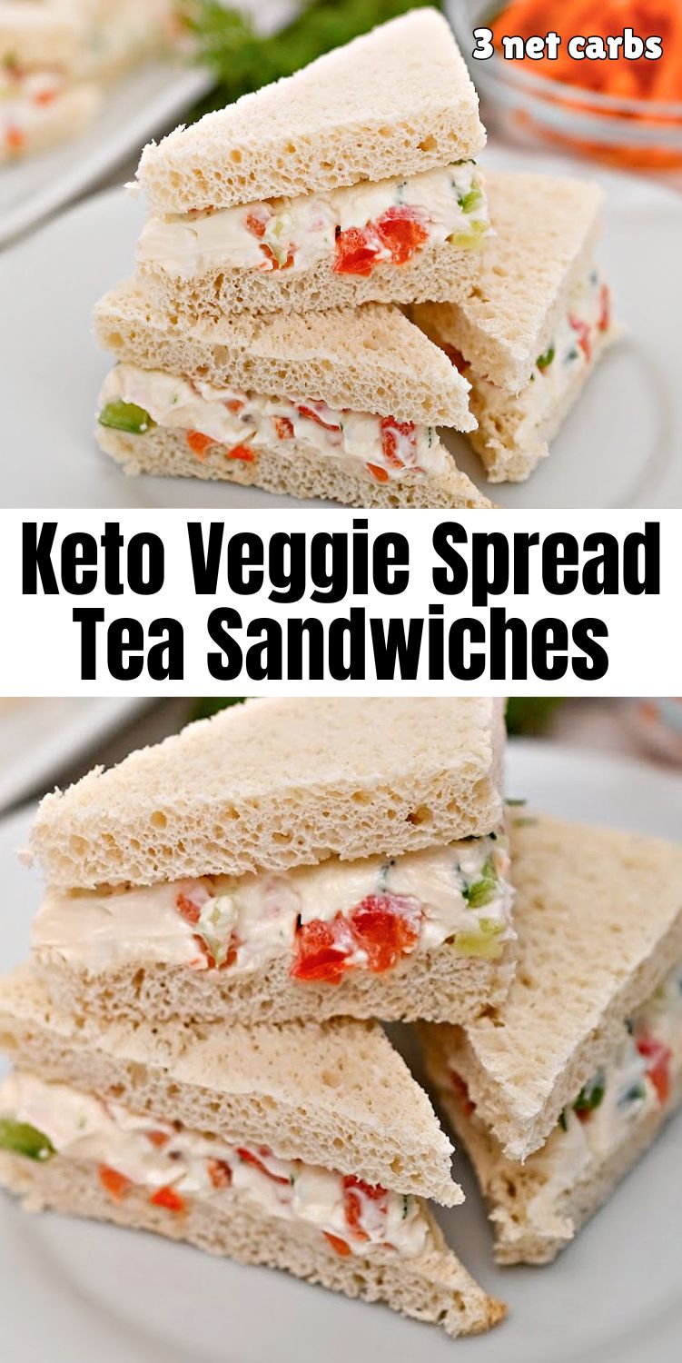Keto Veggie Spread Tea Sandwiches