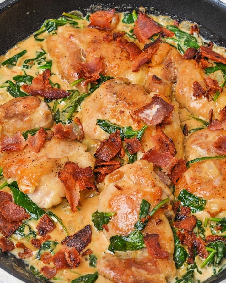 Keto Creamy Honey Mustard Chicken Thighs